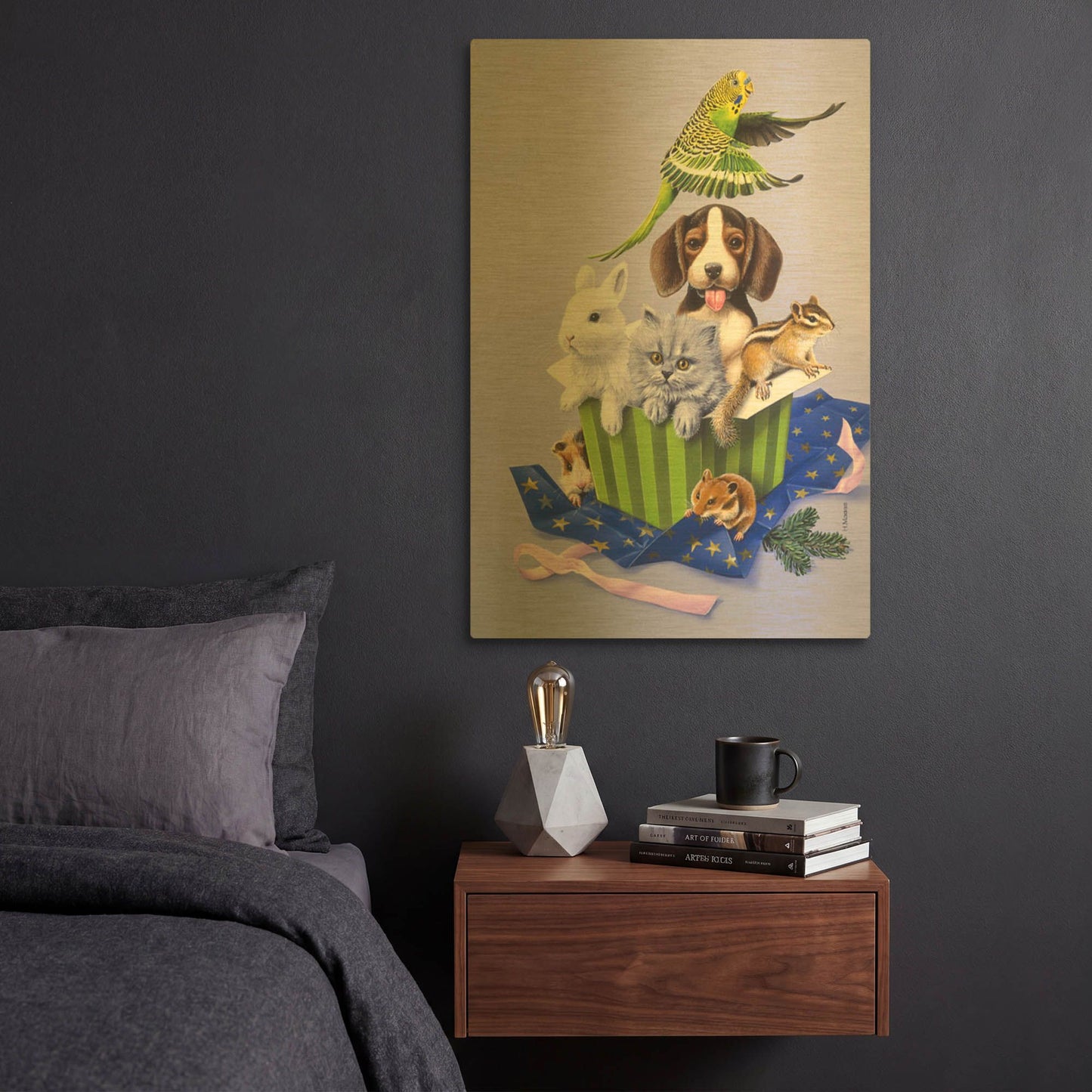 'Pets' By Harro Maass Gold Metal Wall Art