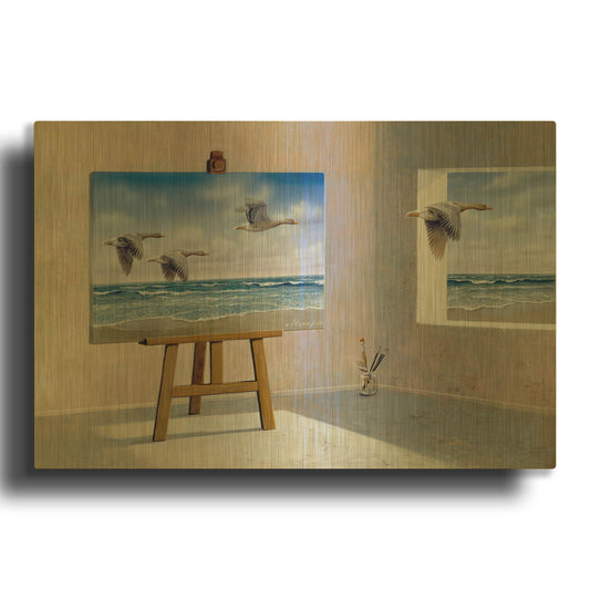 'Goose' By Harro Maass Gold Metal Wall Art