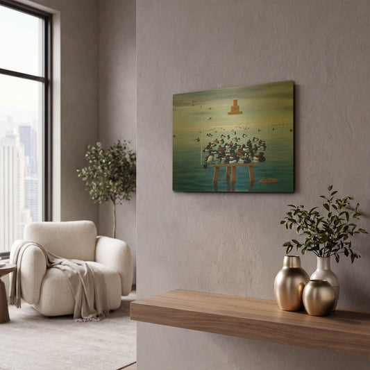 'Tufted Ducks' By Harro Maass Gold Metal Wall Art