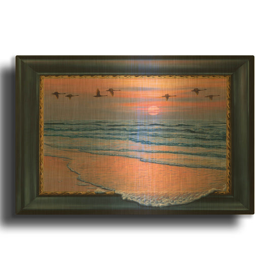 'Sundown With Swans' By Harro Maass Gold Metal Wall Art