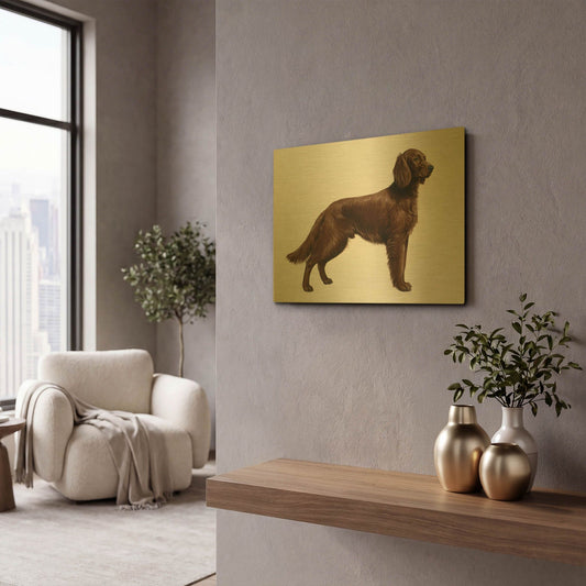 'Irish Setters' By Harro Maass Gold Metal Wall Art