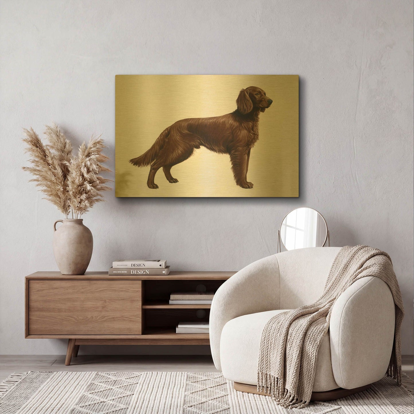 'Irish Setters' By Harro Maass Gold Metal Wall Art