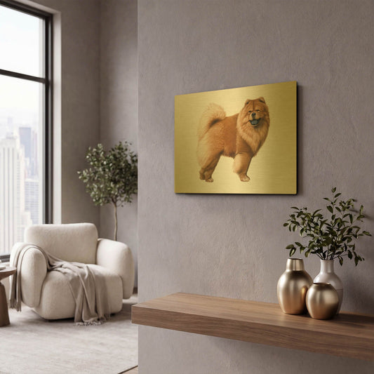 'Chow Chow' By Harro Maass Gold Metal Wall Art