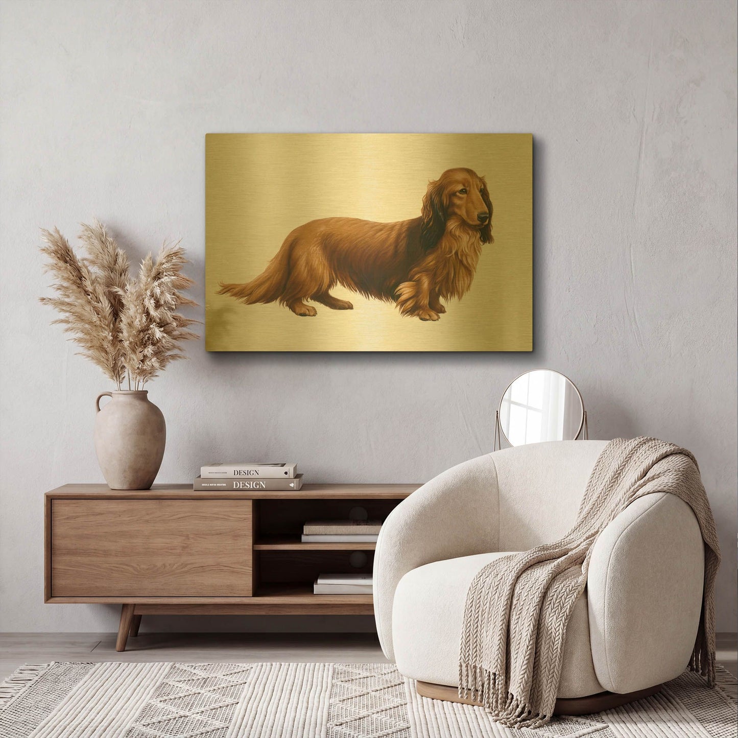 'Dachsund' By Harro Maass Gold Metal Wall Art