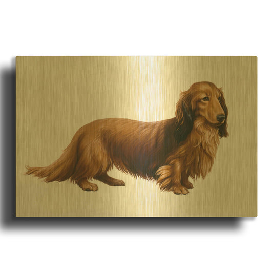 'Dachsund' By Harro Maass Gold Metal Wall Art