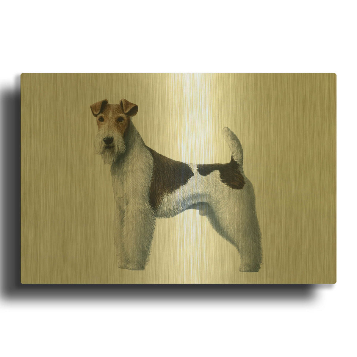 'Fox Terrier' By Harro Maass Gold Metal Wall Art