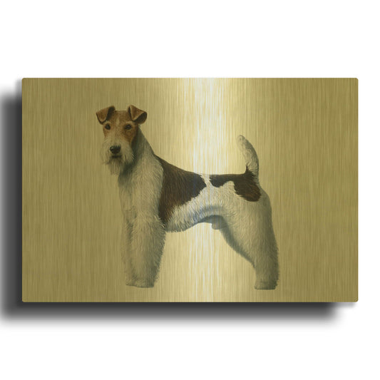 'Fox Terrier' By Harro Maass Gold Metal Wall Art