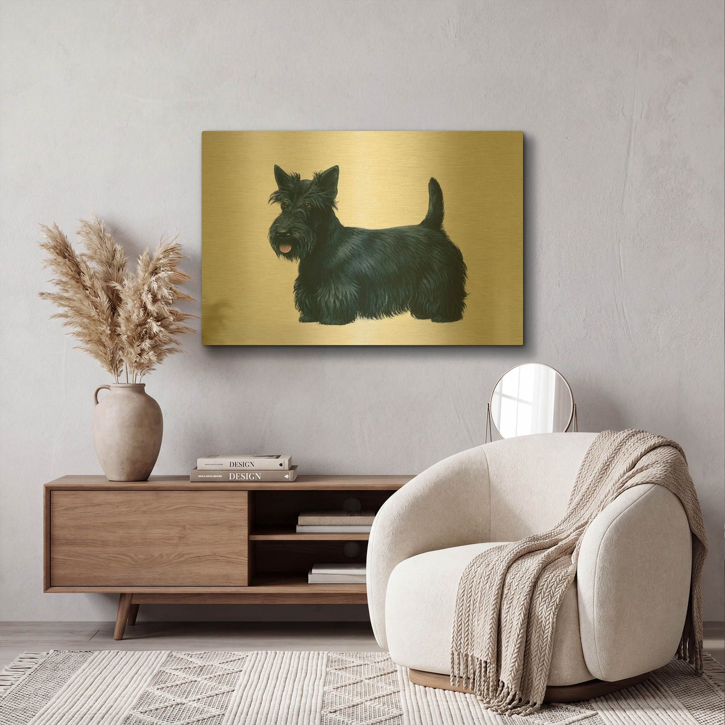 'Scottish Terrier' By Harro Maass Gold Metal Wall Art