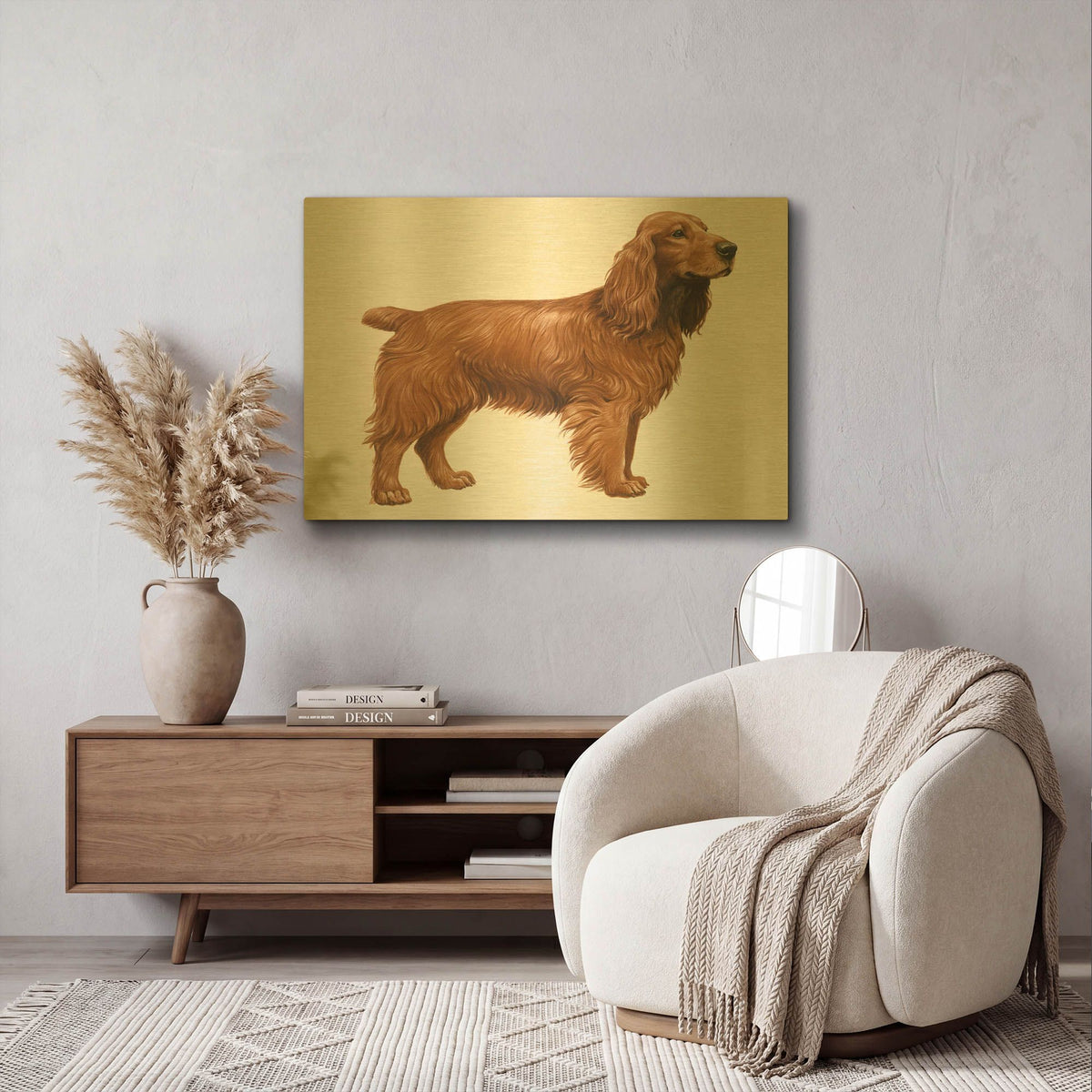 'Cocker Spaniel' By Harro Maass Gold Metal Wall Art