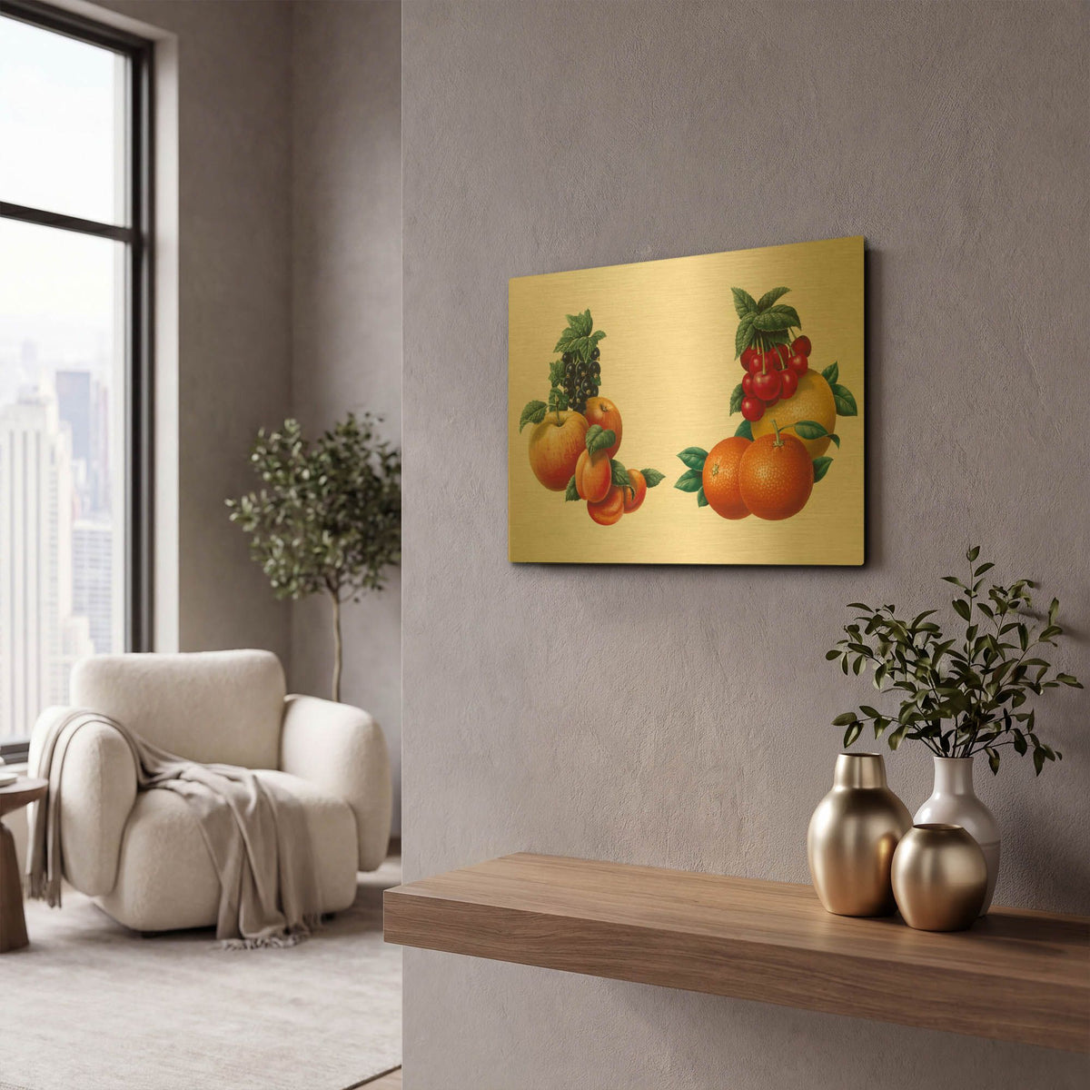 'Fruit 3' By Harro Maass Gold Metal Wall Art