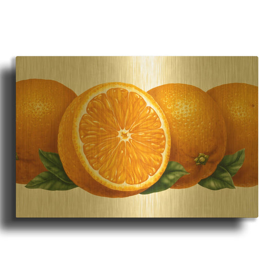 'Oranges' By Harro Maass Gold Metal Wall Art