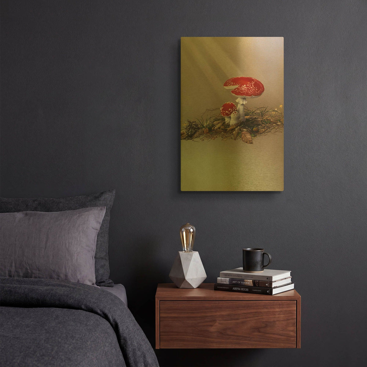 'Mushrooms' By Harro Maass Gold Metal Wall Art