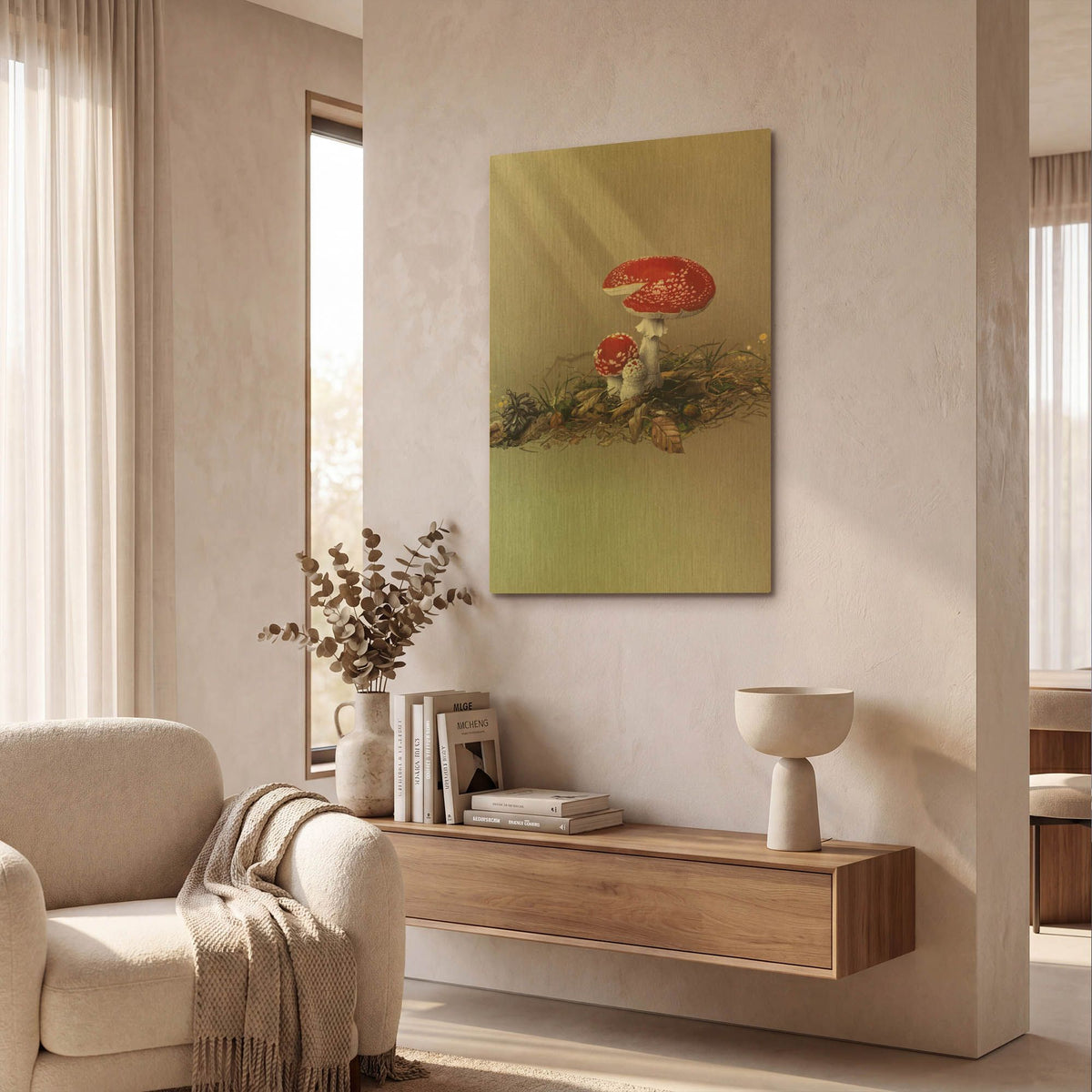 'Mushrooms' By Harro Maass Gold Metal Wall Art