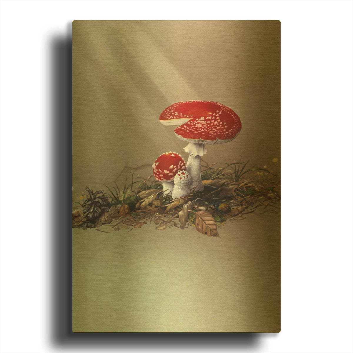 'Mushrooms' By Harro Maass Gold Metal Wall Art