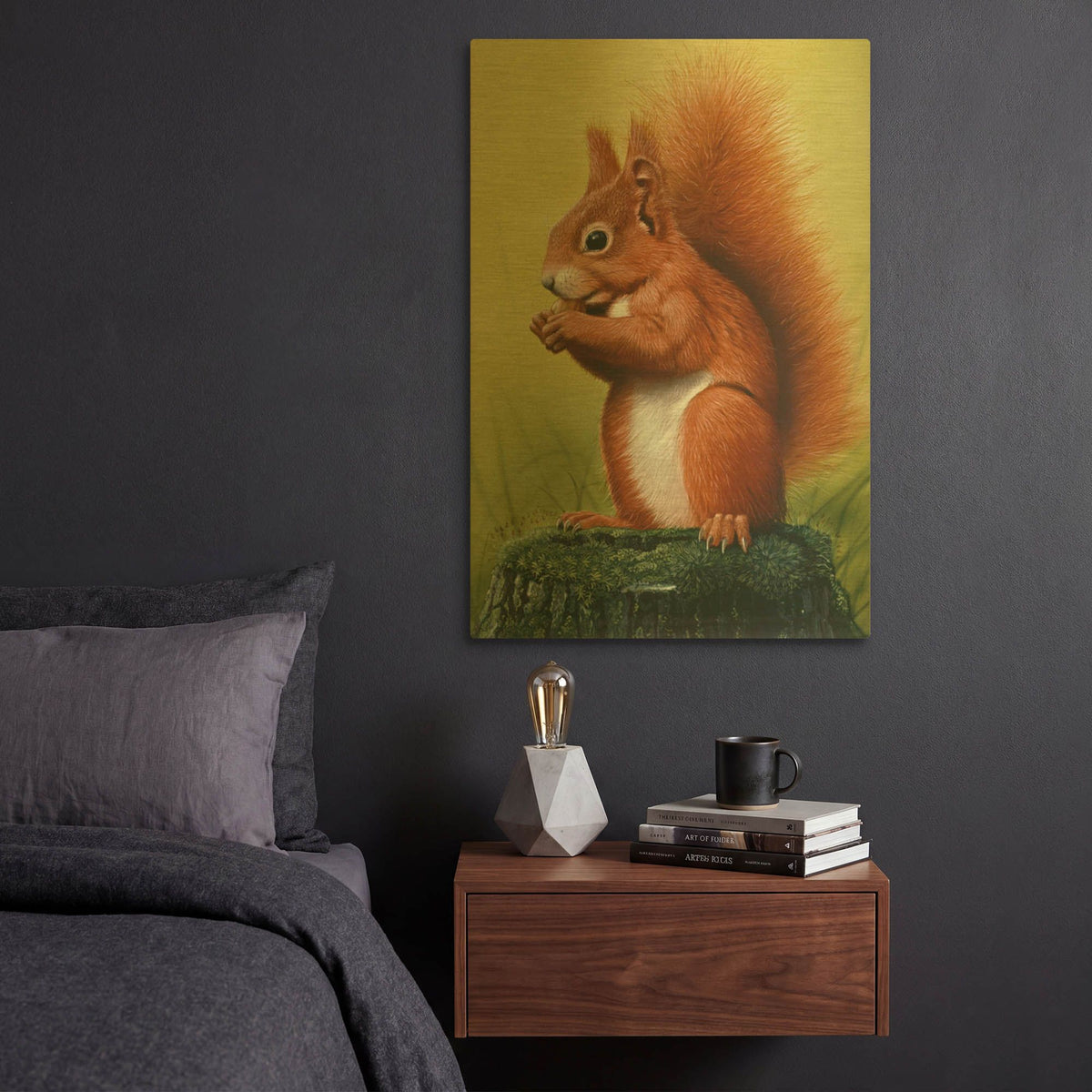 'Red Squirrel' By Harro Maass Gold Metal Wall Art