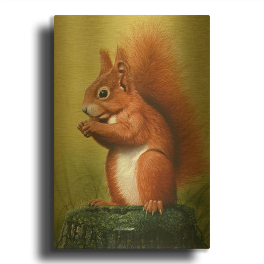'Red Squirrel' By Harro Maass Gold Metal Wall Art