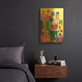 'Cat In The Window' By Holly McGee Gold Metal Wall Art