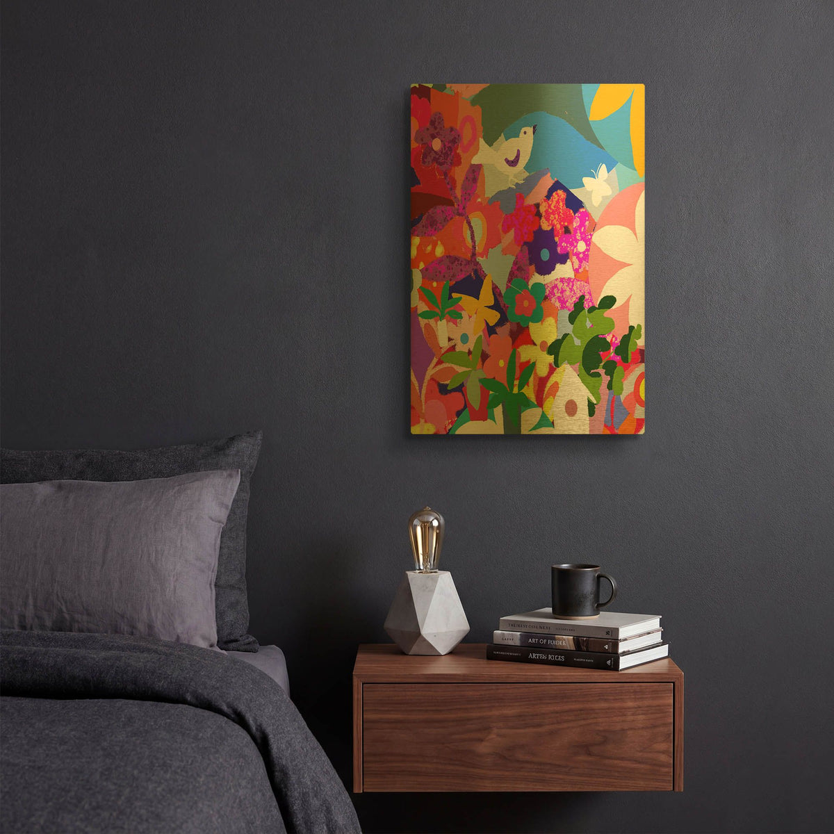 'Chirping Bird' By Holly McGee Gold Metal Wall Art