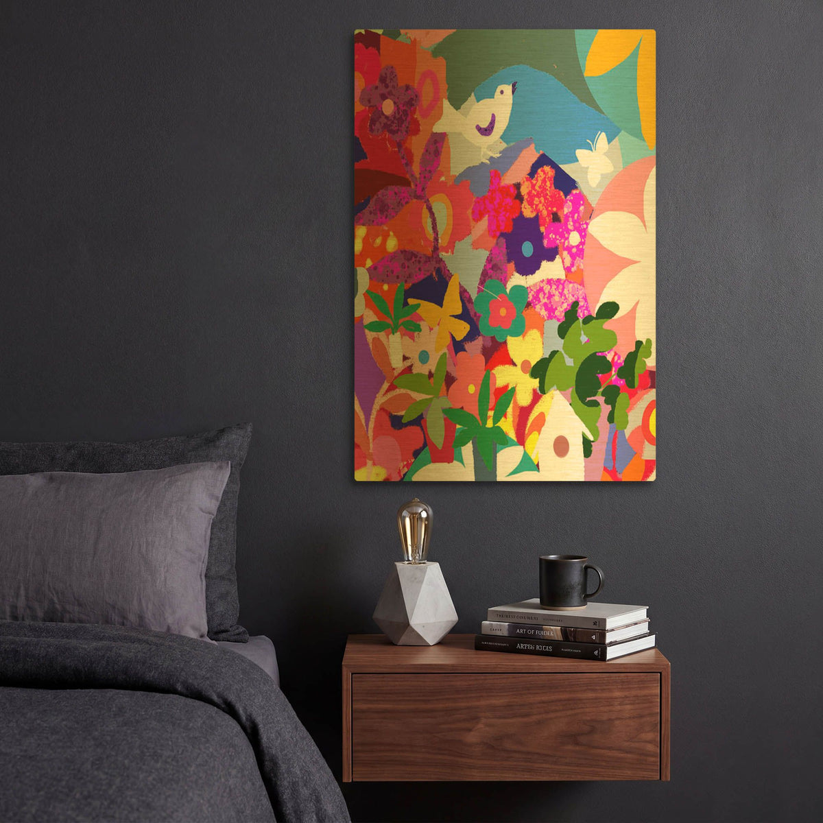 'Chirping Bird' By Holly McGee Gold Metal Wall Art