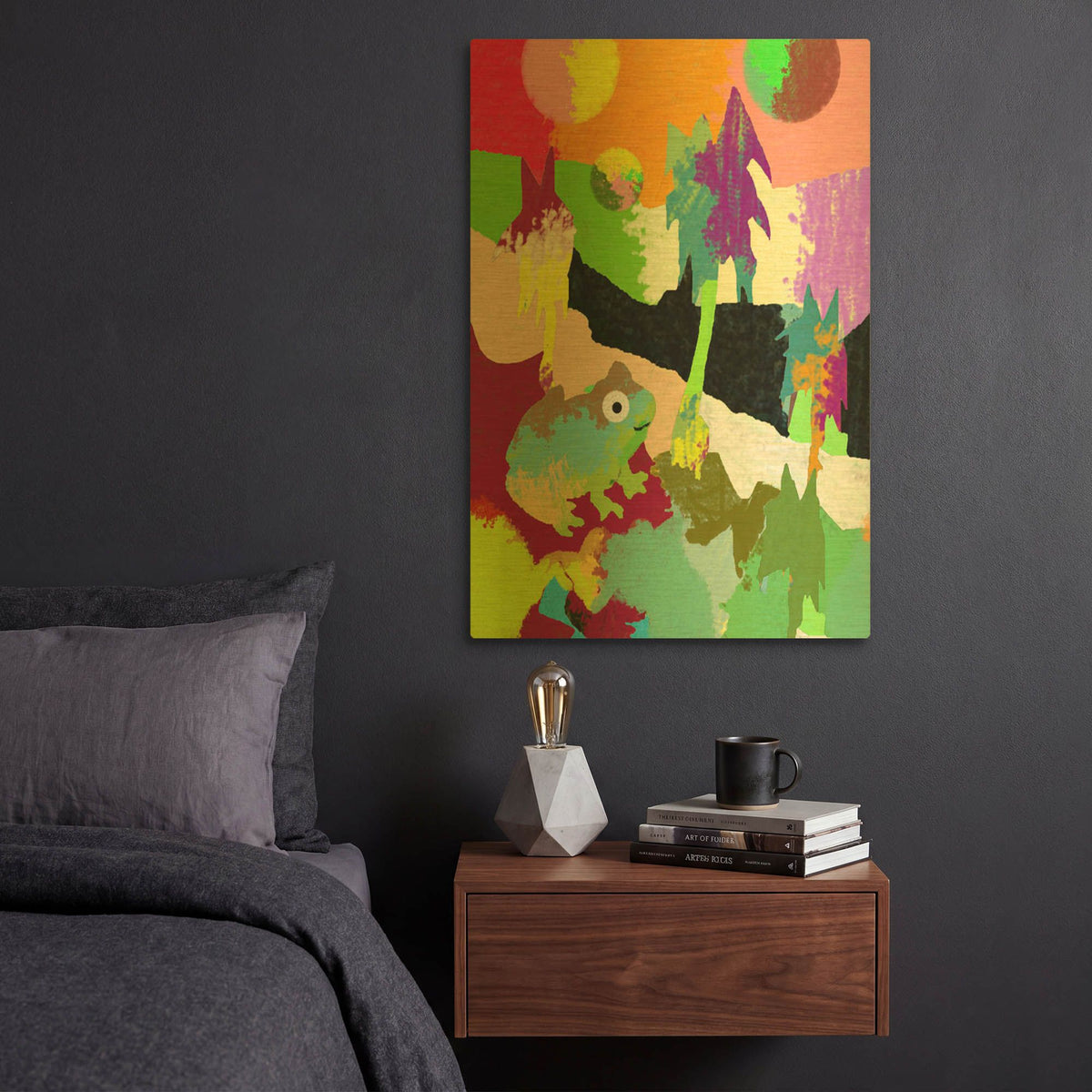 'Colorful Frog' By Holly McGee Gold Metal Wall Art