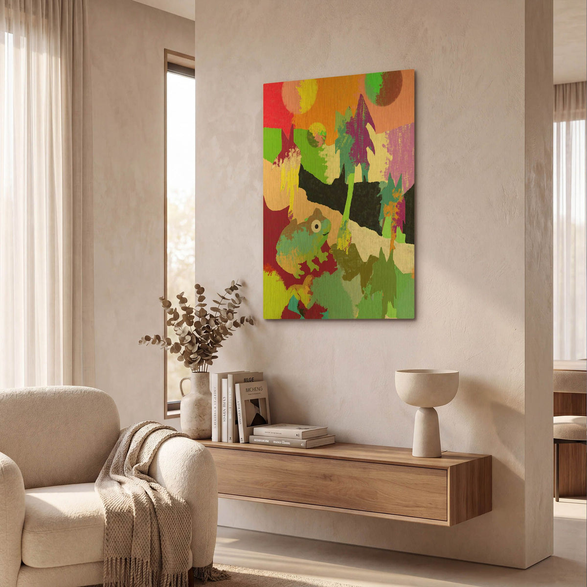 'Colorful Frog' By Holly McGee Gold Metal Wall Art