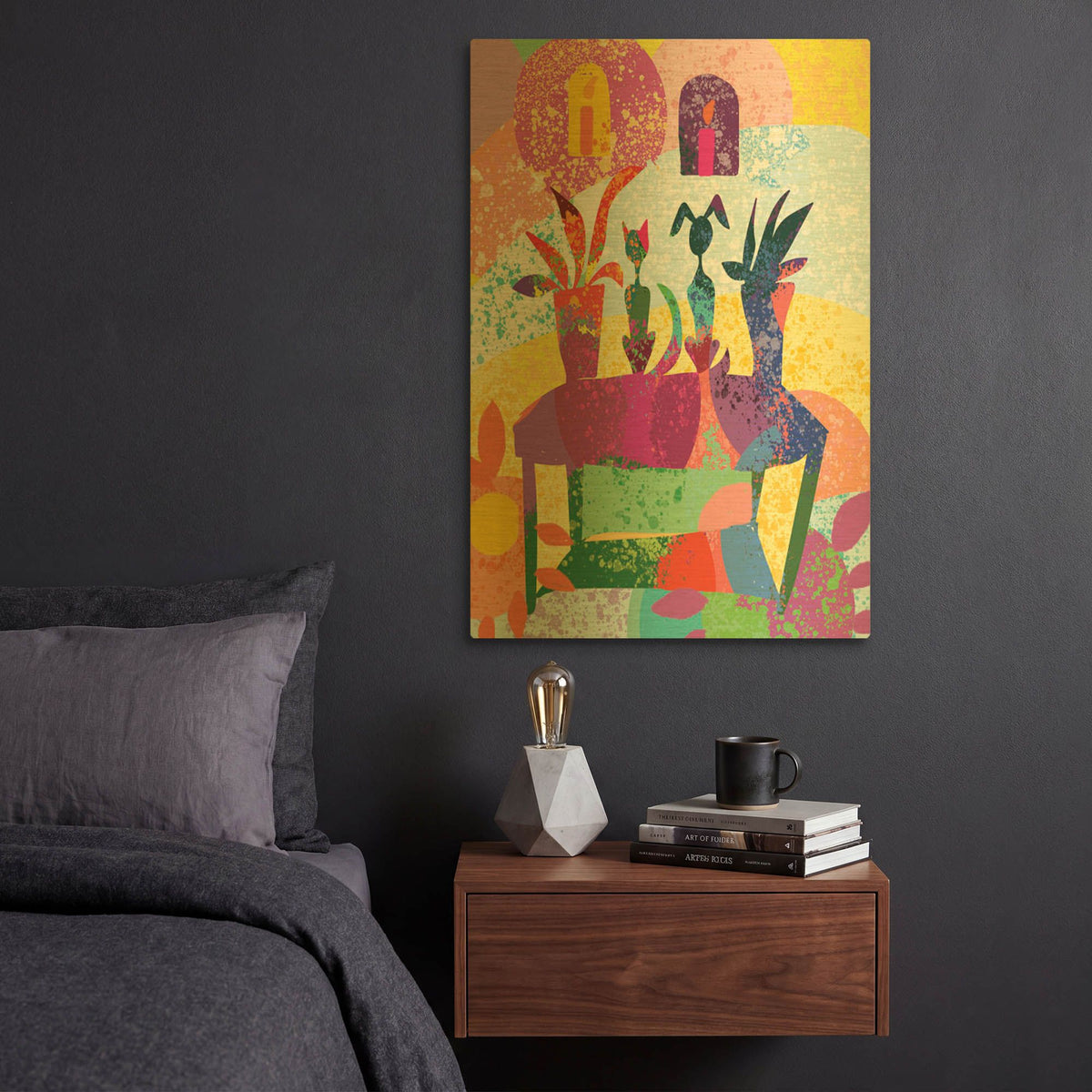 'Dog And Cat Still Life' By Holly McGee Gold Metal Wall Art