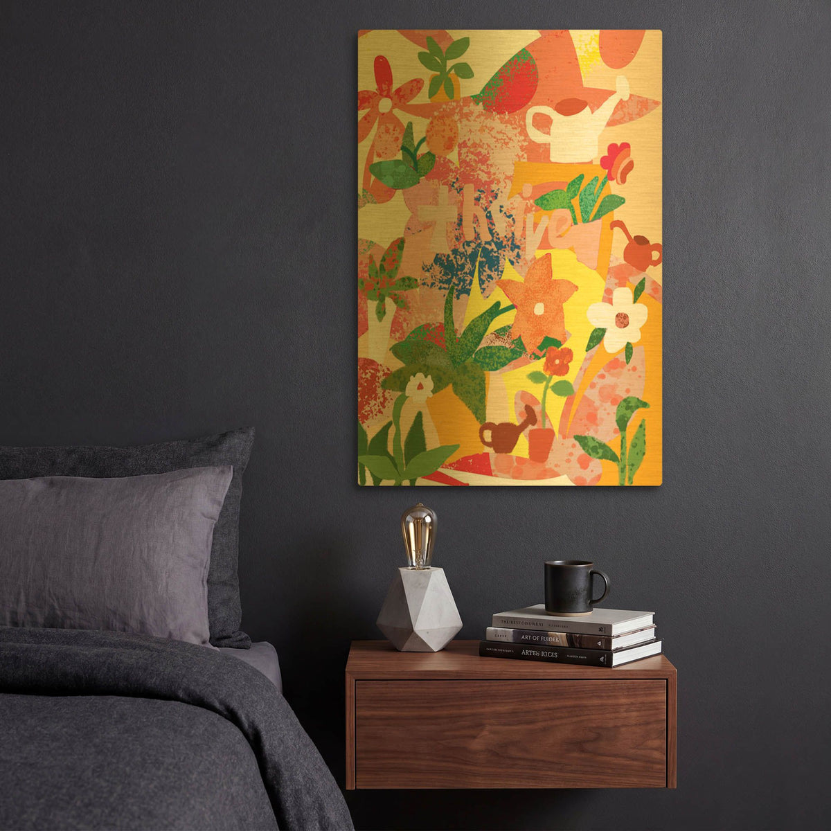 'Thrive' By Holly McGee Gold Metal Wall Art