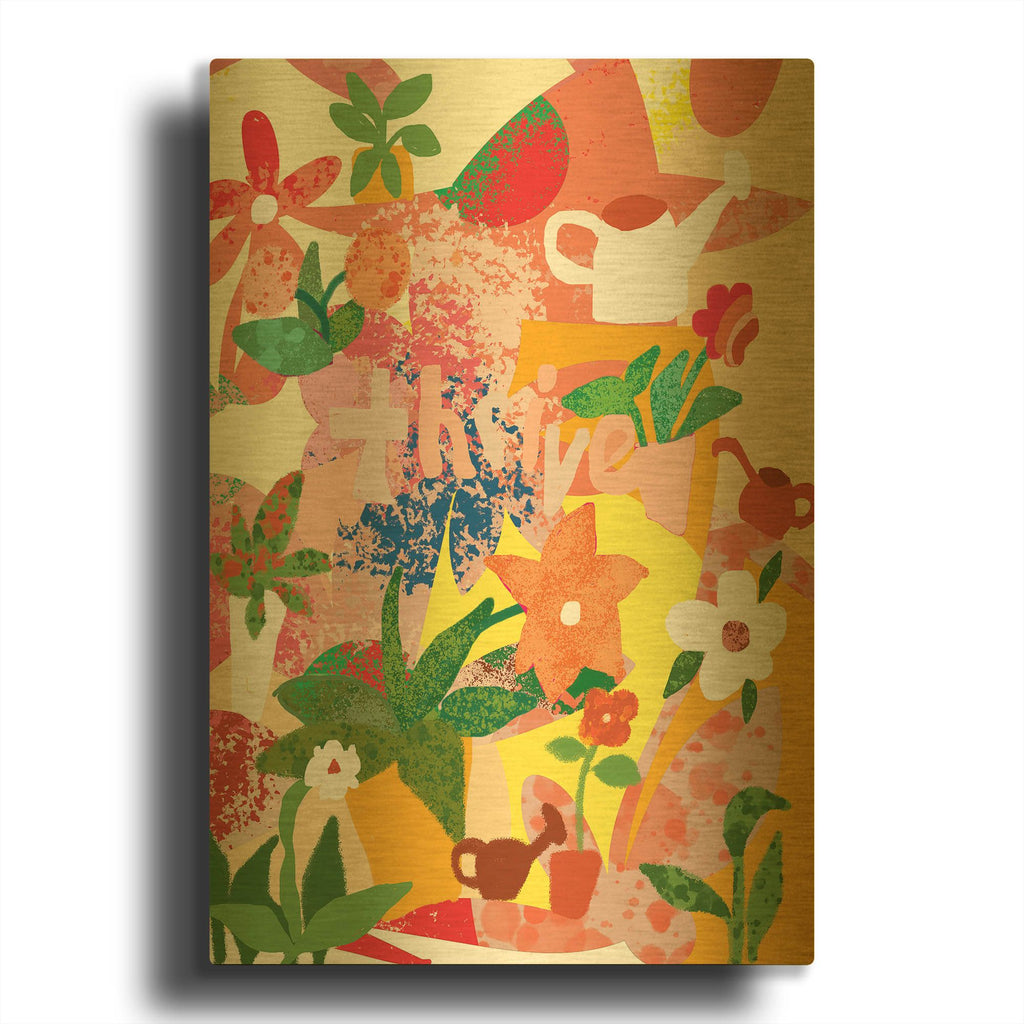 'Thrive' By Holly McGee Gold Metal Wall Art