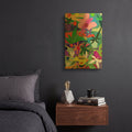 'Yellow Bird And Flowers' By Holly McGee Gold Metal Wall Art