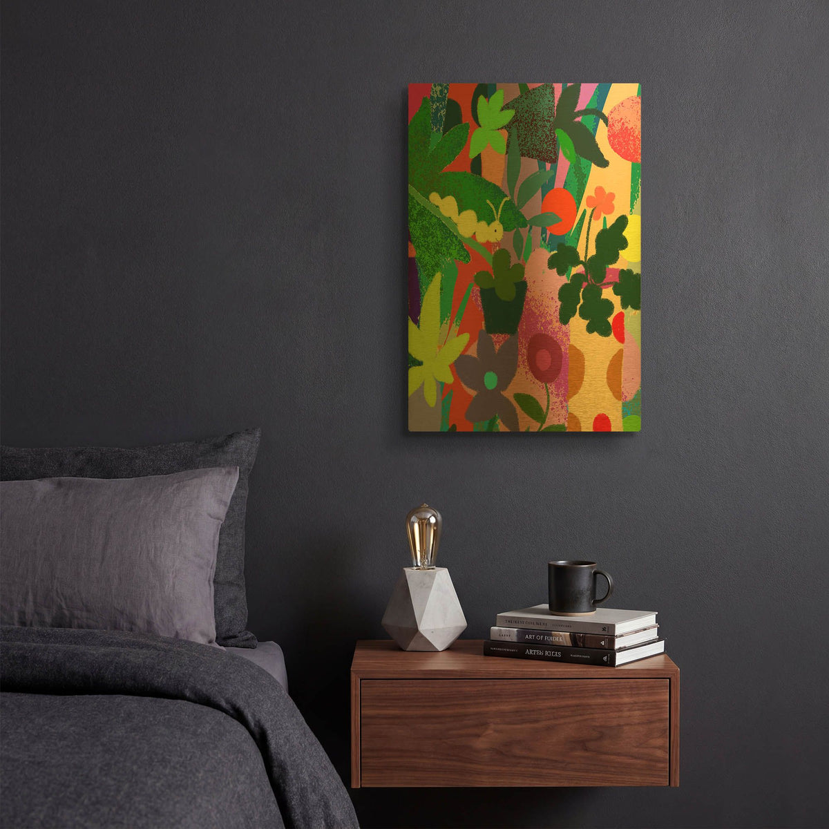 'Yellow Caterpillar' By Holly McGee Gold Metal Wall Art