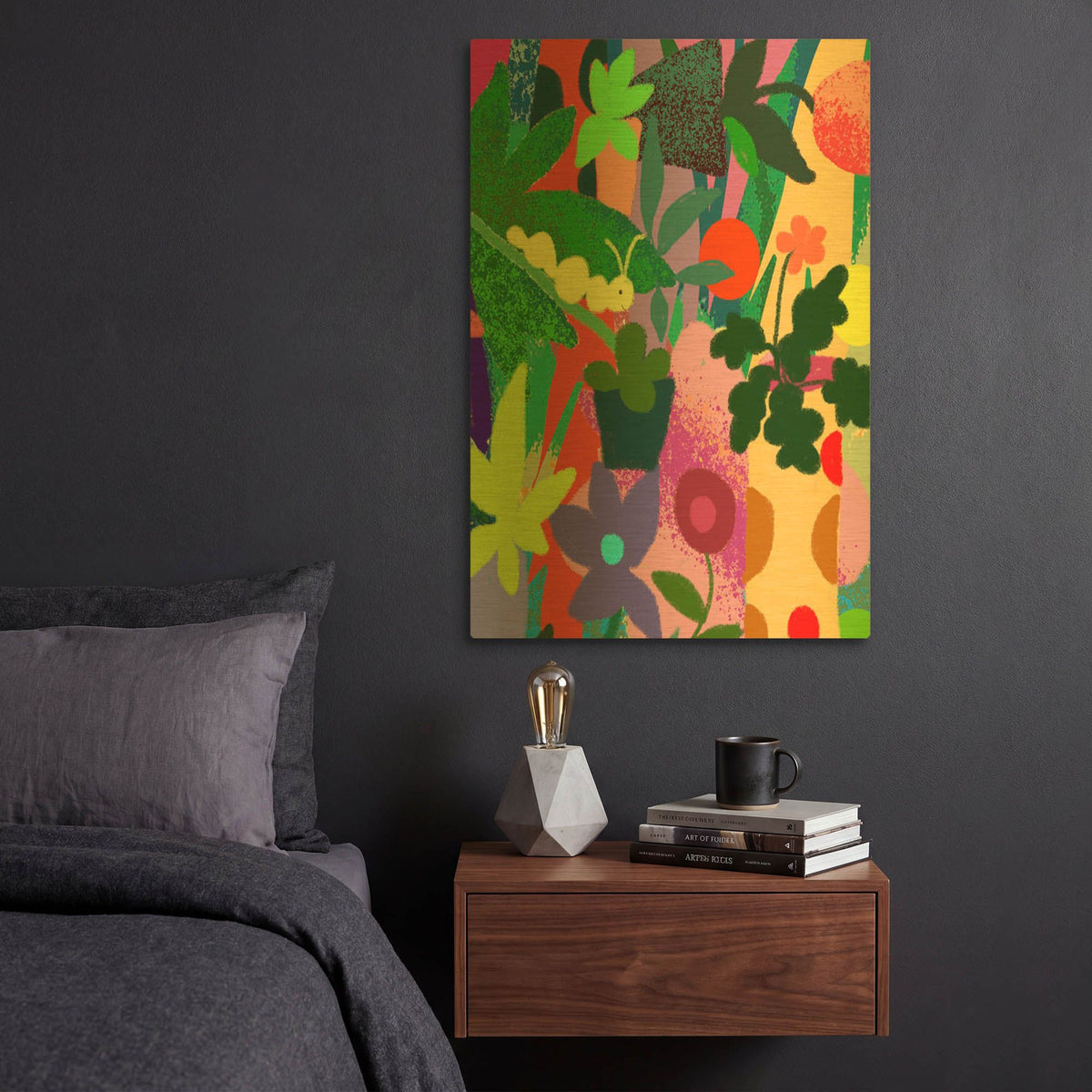 'Yellow Caterpillar' By Holly McGee Gold Metal Wall Art