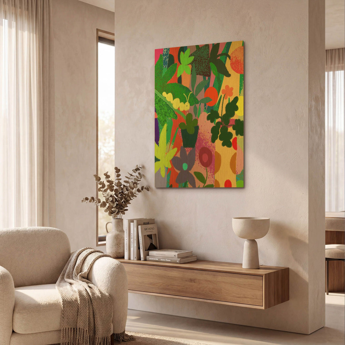 'Yellow Caterpillar' By Holly McGee Gold Metal Wall Art