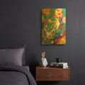 'Dog And Stars With Abstract Background' By Holly McGee Gold Metal Wall Art