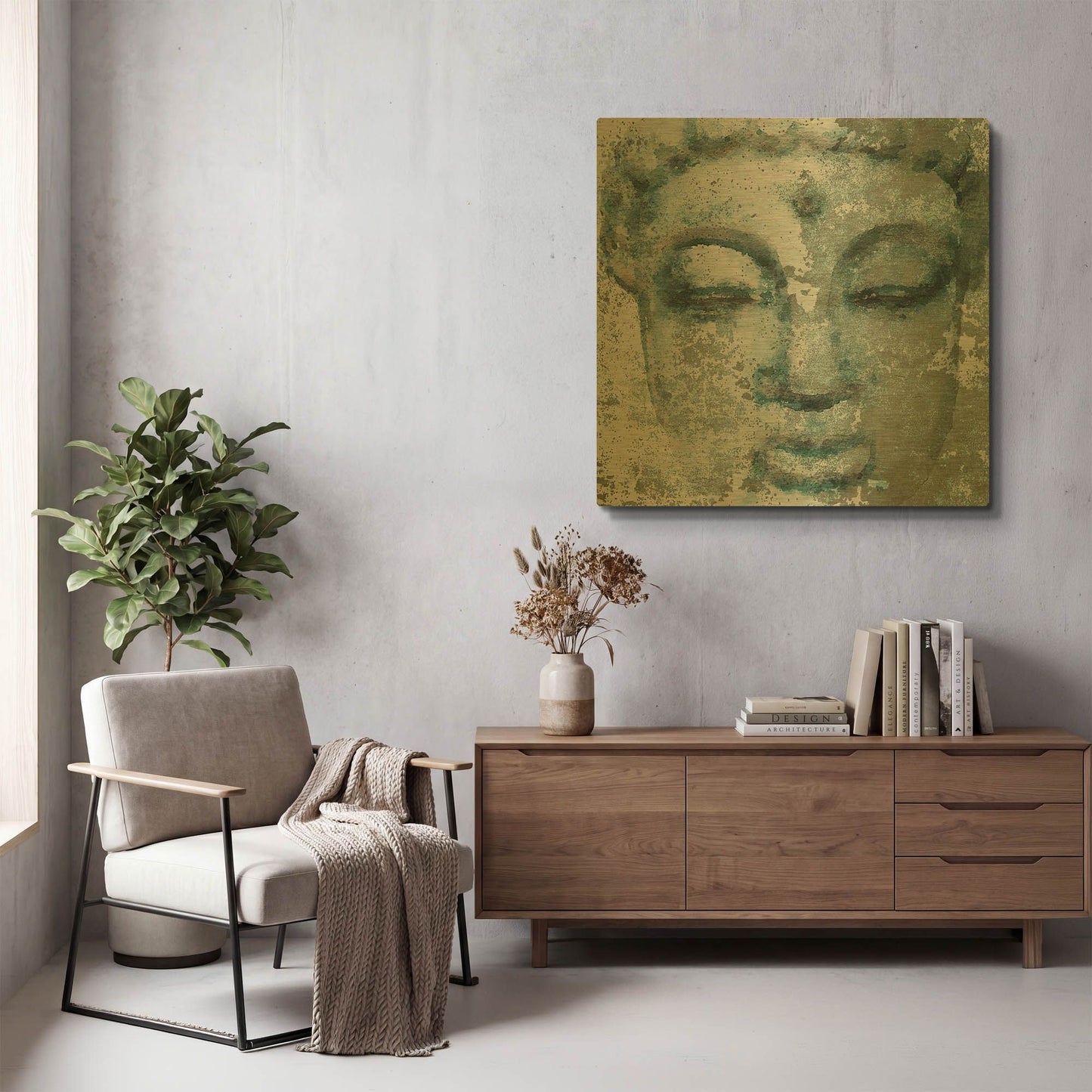 'Buddha, Inner Peace 3' By Irena Orlov Gold Metal Wall Art