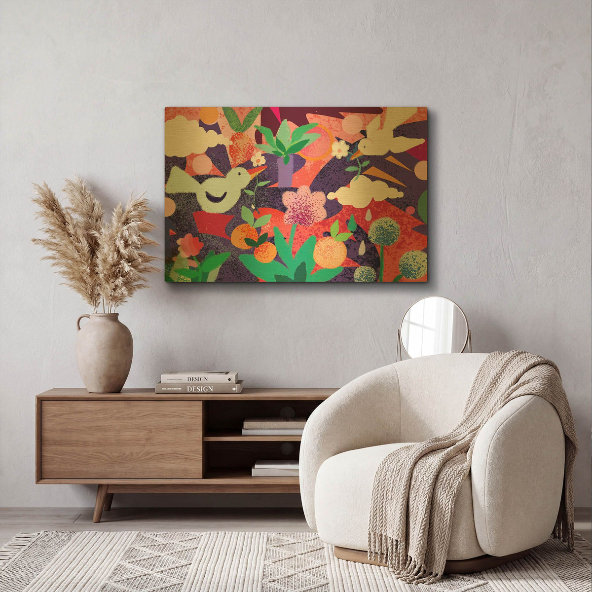 'Love Birds' By Holly McGee Gold Metal Wall Art