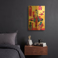'Still Life With Cat And Bird' By Holly McGee Gold Metal Wall Art