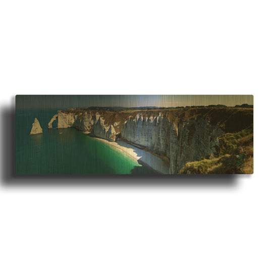 'Panorama Etretat' By Istvan Nagy Gold Metal Wall Art