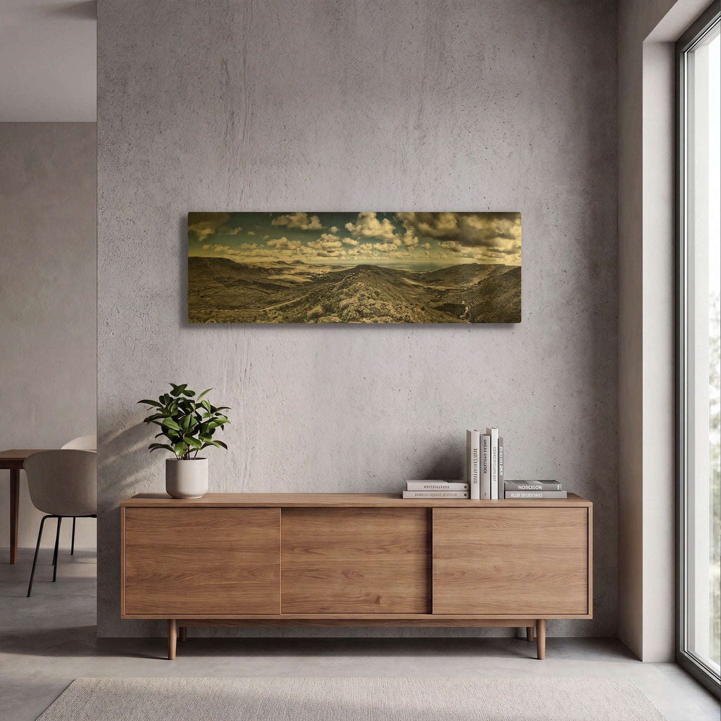 'Panorama Lanzarote' By Istvan Nagy Gold Metal Wall Art