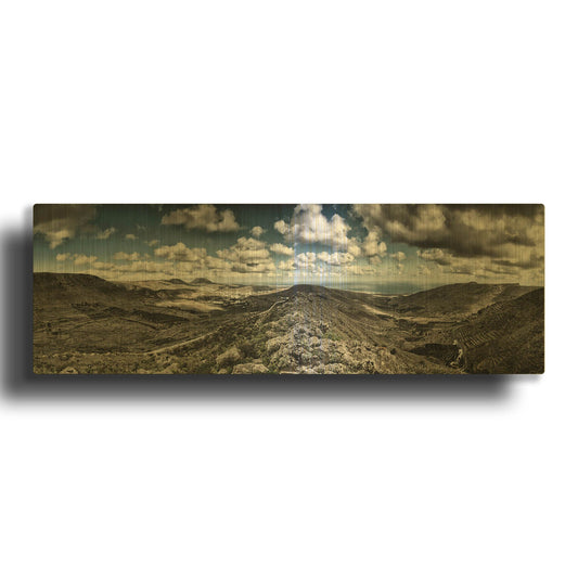 'Panorama Lanzarote' By Istvan Nagy Gold Metal Wall Art