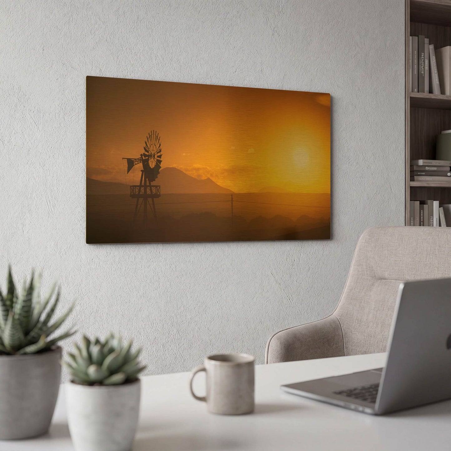 'Panorama Sunset No 2' By Istvan Nagy Gold Metal Wall Art