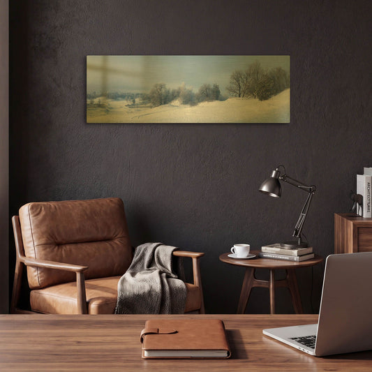 'Panorama Winter Dunes' By Istvan Nagy Gold Metal Wall Art
