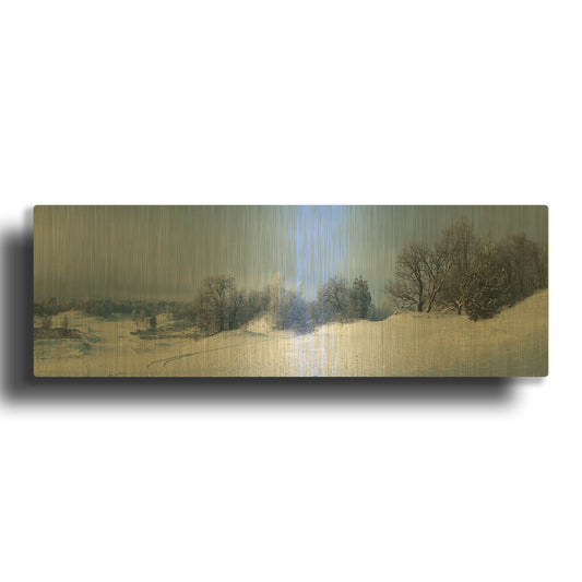 'Panorama Winter Dunes' By Istvan Nagy Gold Metal Wall Art