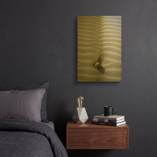 'Sand Wind and Light No 2' By Istvan Nagy Gold Metal Wall Art
