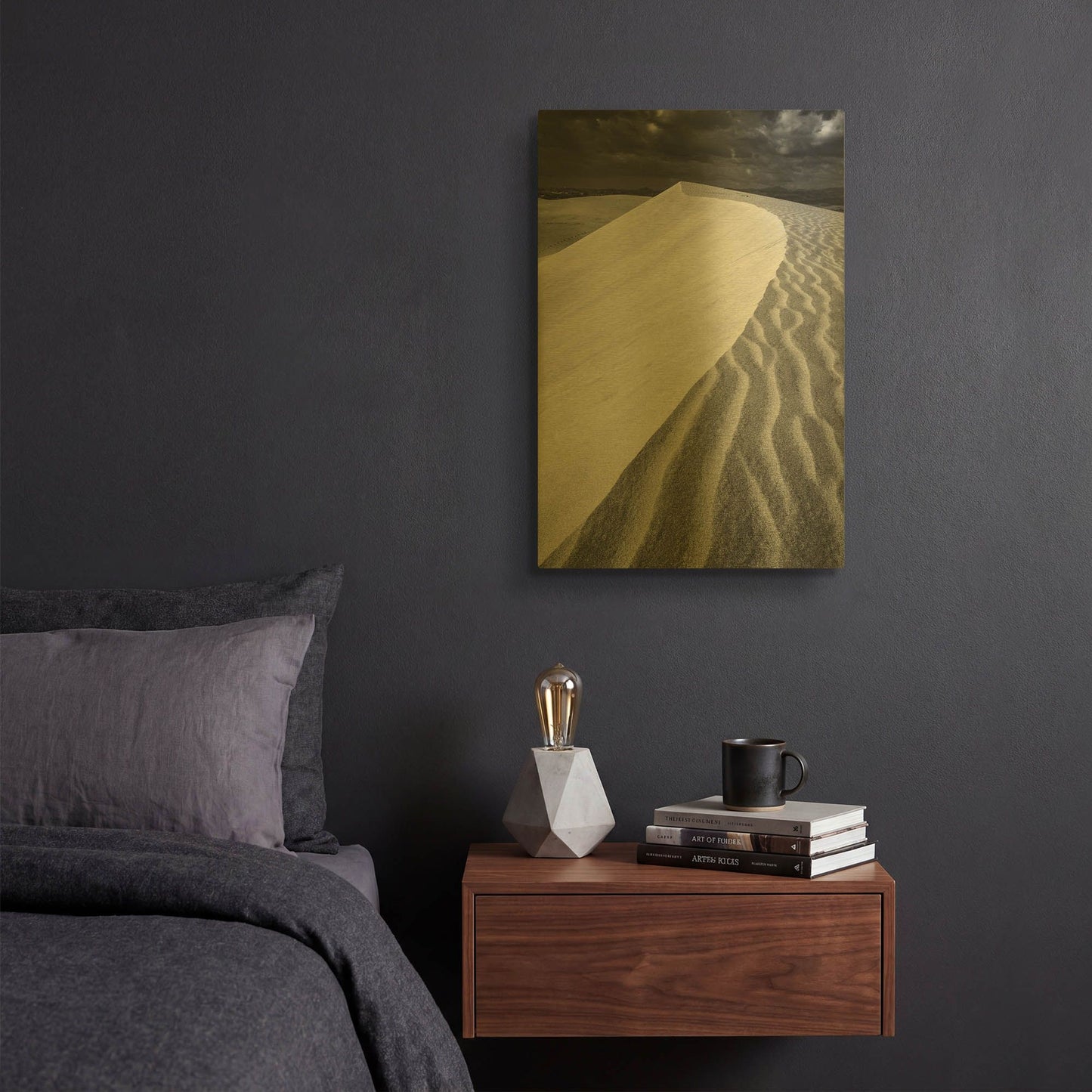 'Sand Wind and Light No 3' By Istvan Nagy Gold Metal Wall Art
