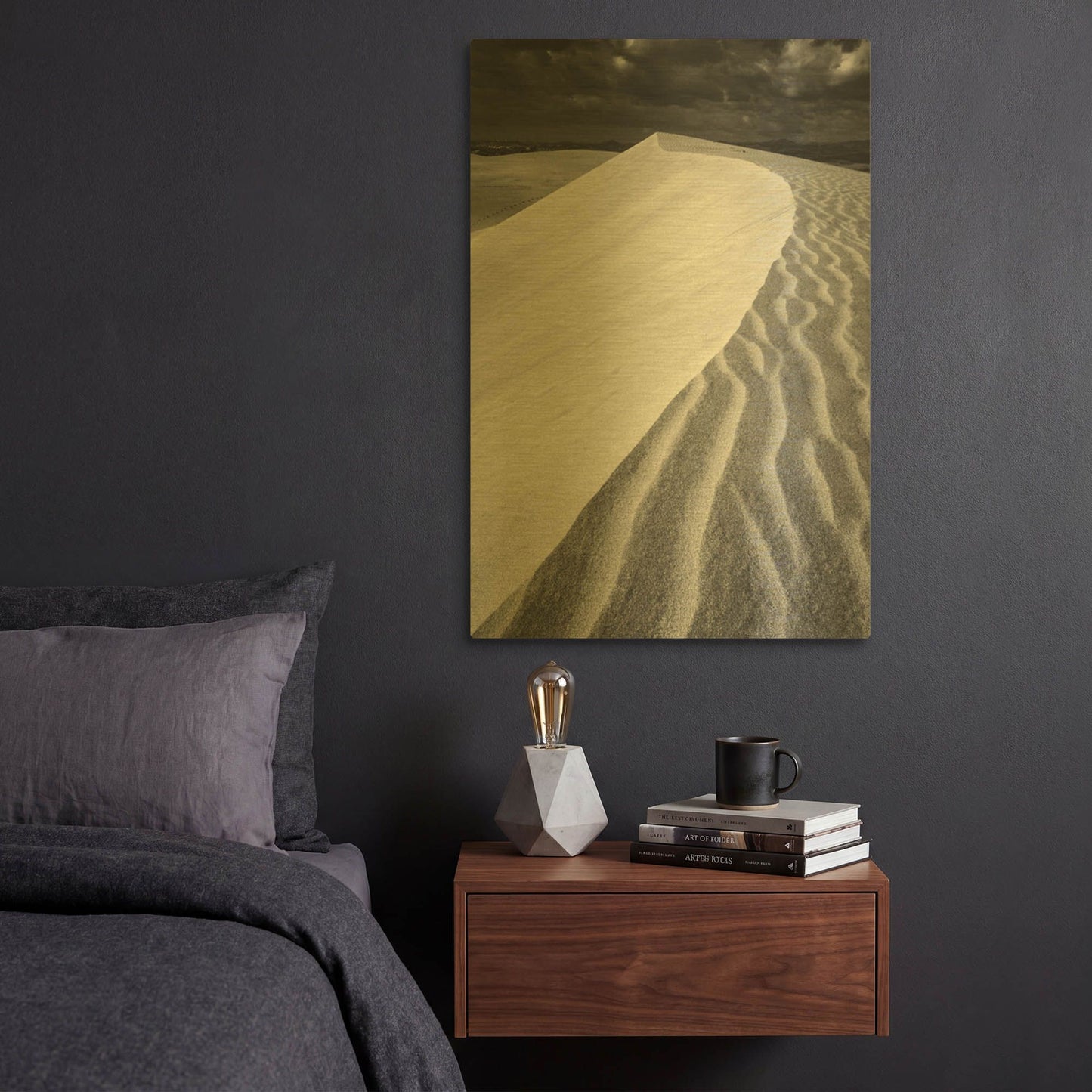 'Sand Wind and Light No 3' By Istvan Nagy Gold Metal Wall Art