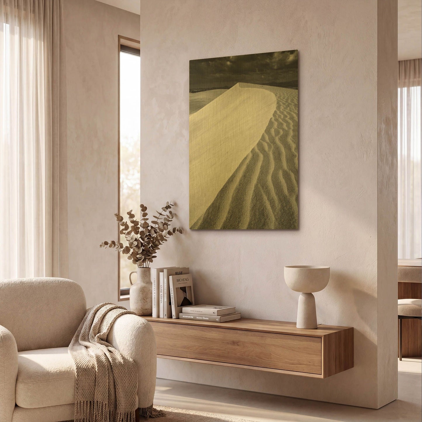 'Sand Wind and Light No 3' By Istvan Nagy Gold Metal Wall Art
