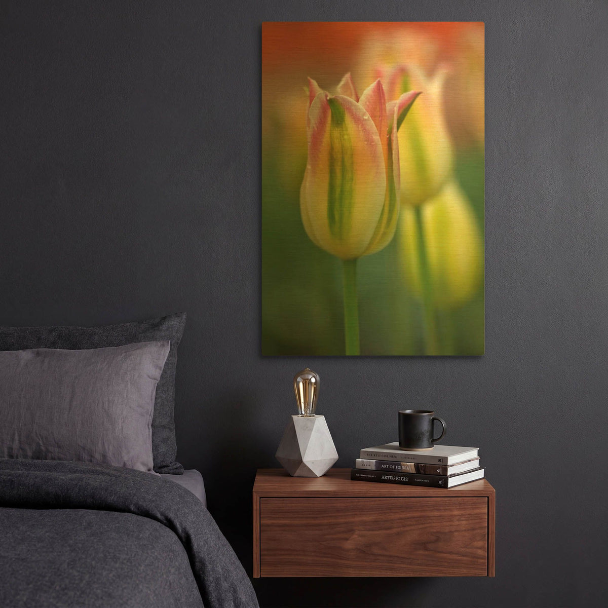 'Tulip No 4' By Istvan Nagy Gold Metal Wall Art
