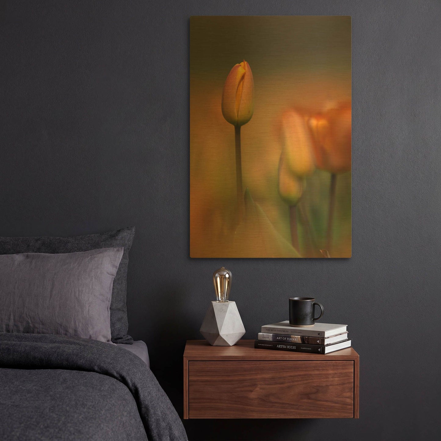 'Tulip No 5' By Istvan Nagy Gold Metal Wall Art