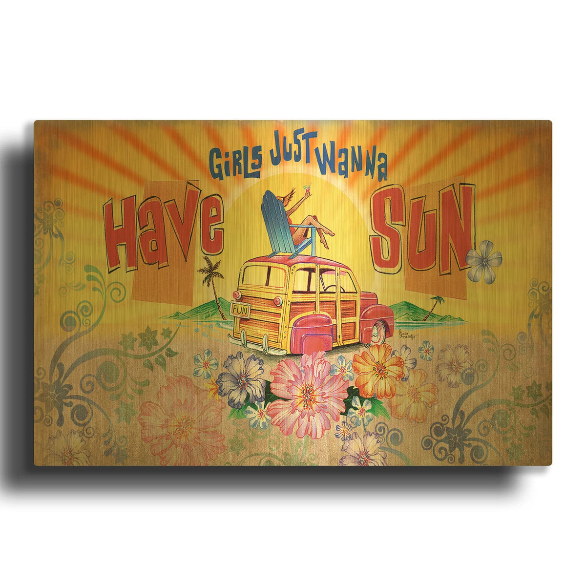 'Girls Wanna Sun' By James and Kathleen Mazzotta Gold Metal Wall Art