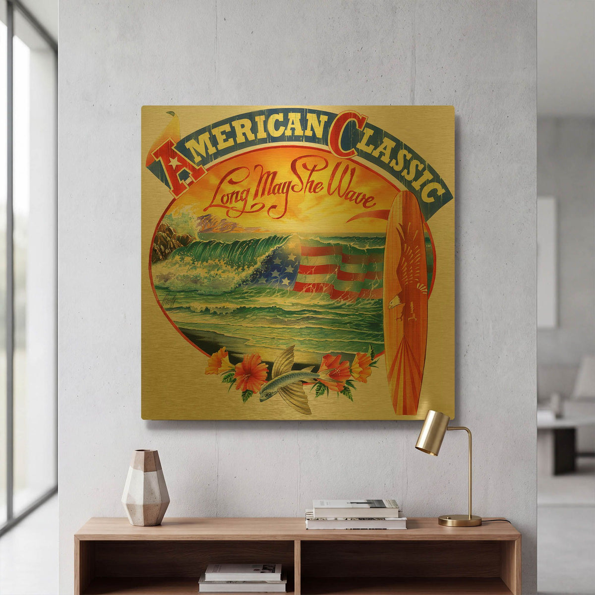 'American Classic' By James Mazzotta Gold Metal Wall Art